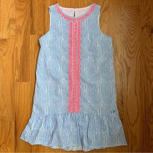 NWT Vineyard Vines Girls Dress Blue and White Striped Size 10.